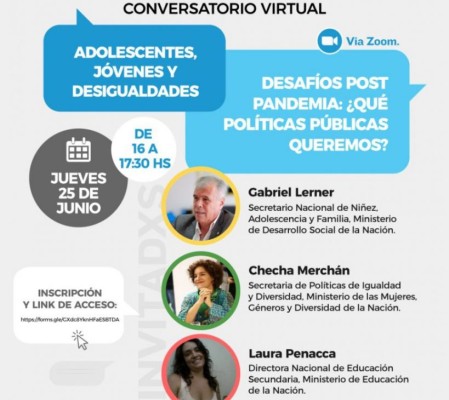 “Las adolescencias y juventudes requieren de una agenda específica en las políticas públicas” - Conversatorio Virtual