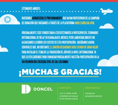 ¡El equipo de Doncel agradece a todos los que sumaron su colaboración a la campaña #de Argentina a Guanajuato! , Octubre 2013