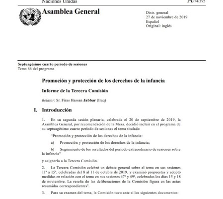 Asamblea General de Naciones Unidas - Resolución