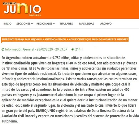 Entre Rios trabaja para mejorar la asistencia estatal a adolescentes que salen de hogares de menores - Diario Junio Digital